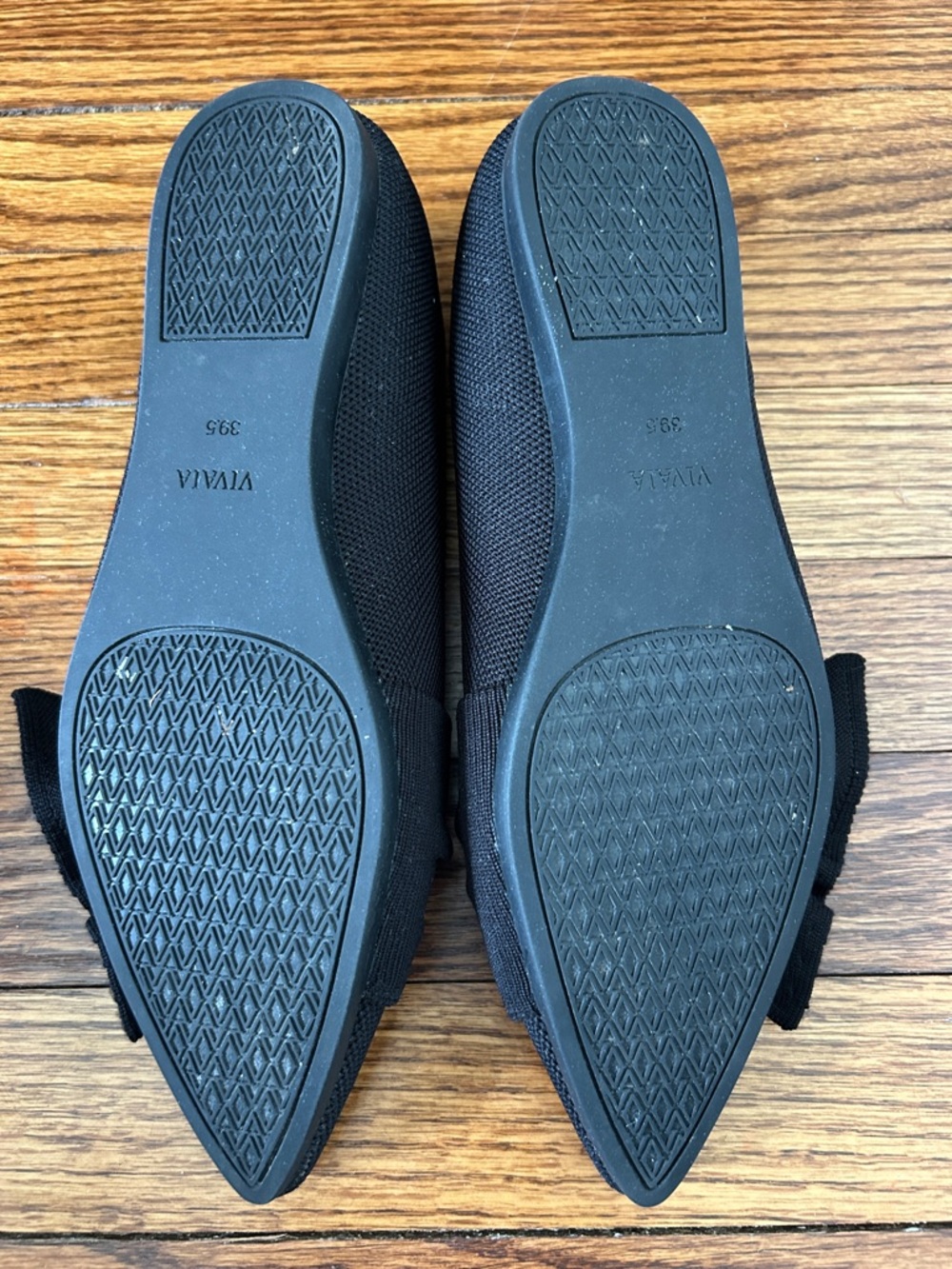 VIVAIA Black Bow Pointed-Toe Knit Flats - Picture 6 of 7